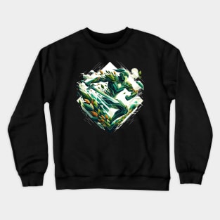 Guardian of Green: Futuristic Eco Warrior Crewneck Sweatshirt